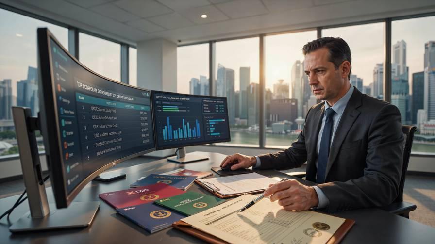 Top 5 Corporate Sponsored Study Credit Lines 2026 enterprise credit director reviewing B2B corporate study credit dashboards