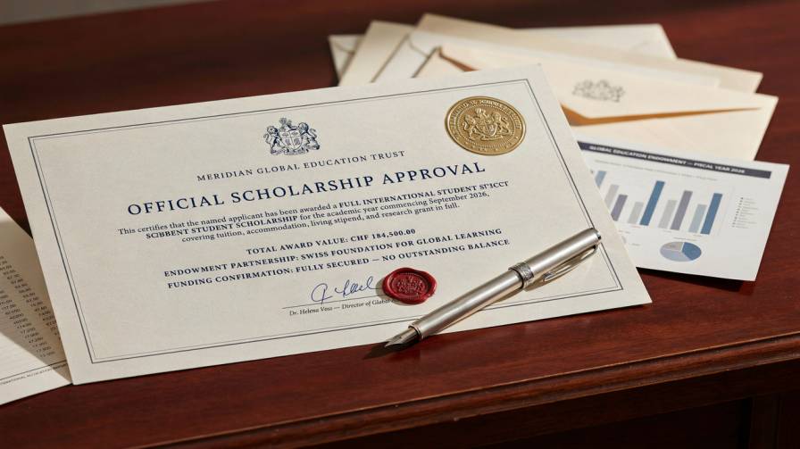 Top Scholarships for International Students (2026 Updated) official institutional scholarship approval document documentation